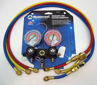 57336 Mastercool A/C HVAC  Refrigeration Manifold W 36  Ball Charging Hoses • $137.13