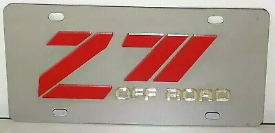 90's VINTAGE Z71 OFF ROAD METAL LICENSE PLATE CHROME & RED 3-D • $25