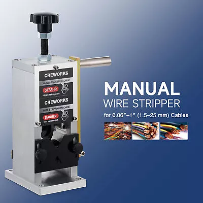 CREWORKS Manual Wire Stripping Machine Portable Cable Stripper Copper Recycling • £49.99