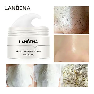 LANBENA Blackhead Remover Cream Facial Nose Mask Plant Pore Strips Acne Peel Off • £7.95