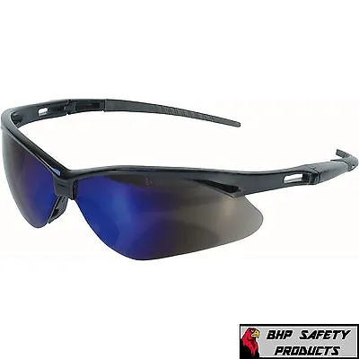 Kleenguard Nemesis Safety Glasses Black Frame Blue Mirror Lens Sunglasses 14481 • $8.95