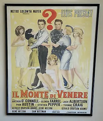 Kissin Cousin Elvis Presley ORIGINAL 1964 Italian Movie Poster FRAMED + LINEN! • $749