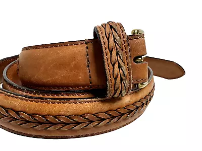 Coach Men’s Leather Belt 5913 British Tan Brass Buckle Full Grained Cowhide 42 • $19.99