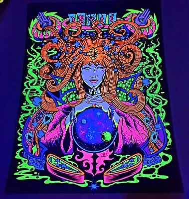 Dirty Donny Original Print 12 X 16 Inches 'LADY OF FORTUNE' Blacklight Poster • $85