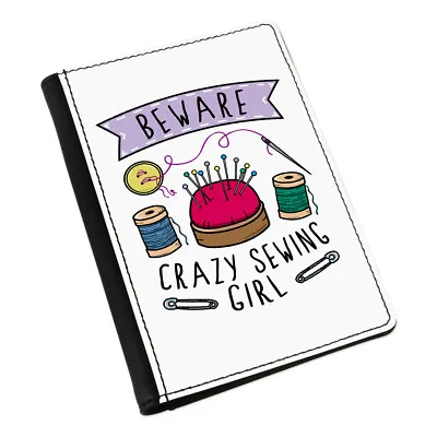 £16.50 • Buy Beware Crazy Sewing Girl Passport Holder Cover Case Daughter Funny Kids Craft
