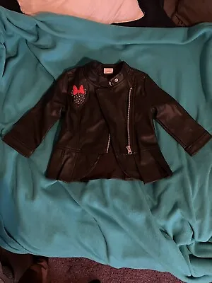 Disney Minnie Mouse Motorcycle Jacket 2T Black Double Sided • $16.99