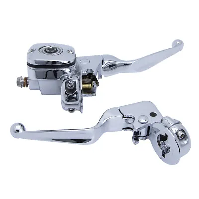 Chrome Brake Clutch Lever Pump Master Cylinder For Harley Softail Deluxe Fat Boy • $263.18