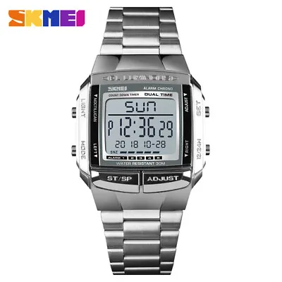 SKMEI Military Sport Watches Electronic Men Watch LED Digital Alarm Wristwatches • $13.99