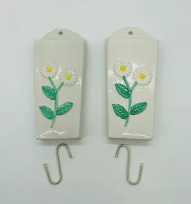 Ceramic Radiator Humidifiers Vtg 70s Floral Daisy Daisies Pair X2 1970s Kitsch  • £29.99