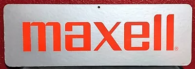 Vintage Maxell Cardboard Store Display Sign 24  X 8  Red + Gray • $49.95