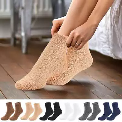 Men Women Cozy Bed Socks Fleece Crew Socks Home Thick Indoor Winter Warm Socks • $6.06