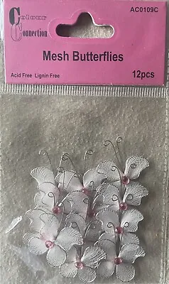 Mesh Butterflies 12pcs Pink • £2.50