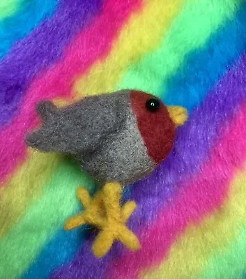 Robin Brooch Hand Crafted Needle Felted In Real Wool • £12.50