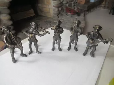 Vintage - Monkey Orchestra Musical Instrument Band - Set Of 5 - Bronze Figurines • $64.99