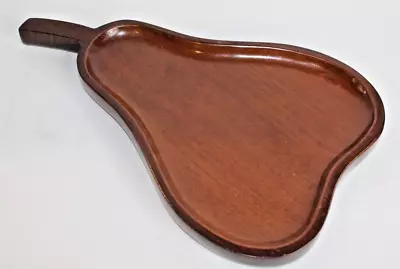 Vintage Mid Century Mahogany Wood Pear Tray Snack Dish CaribCraft Made In Haiti • $19.99