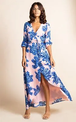 £29.50 • Buy Dancing Leopard Women's Jagger Maxi Dress In Floral Print Wrap Front Outfit