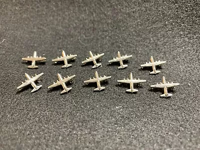 Lot Of 10 1970's Vintage US Air Force C-130 Hercules Silver Tone Finish Pins • $15