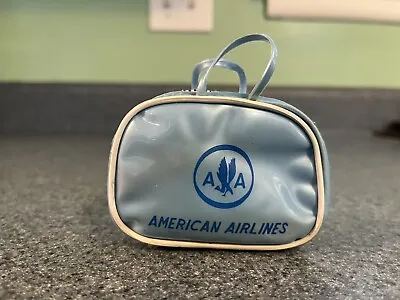 Vintage American Airlines Zippered Coin Purse Mini Bag Souvenir 1960s 70s Blue • $5