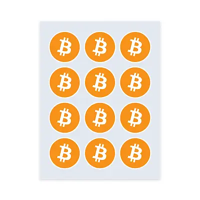 12pcs Bitcoin Miner Label Sticker Decal Cryptocurrency BTC 25mm • $3.99