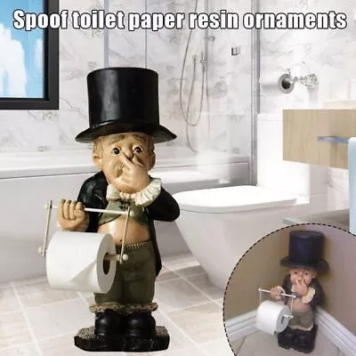 $20.99 • Buy Toilet Butler Roll Paper Holder Resin Ornament For Bathroom Super Cute Character