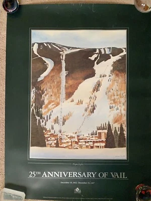 $49.95 • Buy Vintage Vail Colorado Ski Mountain Resort 25th Anniversary Poster Morgan Douglas