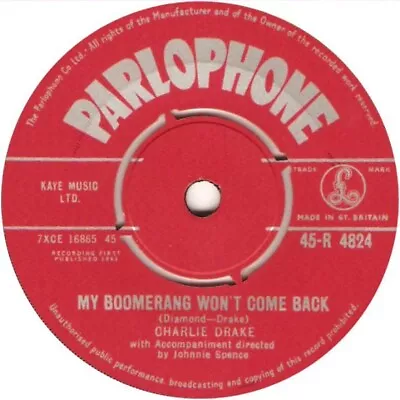 Charlie Drake - My Boomerang Won't Come Back / She's My Girl (7  Single) • £8.49