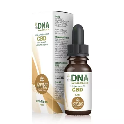 CbDNA 500MG CBD Oil High Quality Full Spectrum 100% NATURAL & VEGAN • £19.99