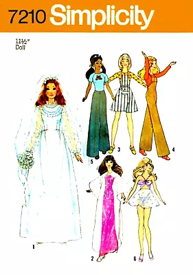 Vintage 1975 Barbie Clothes Pattern Reproduction Simplicity 7210 • $7.95