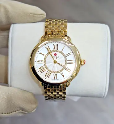 BRAND NEW Michele Serein All Gold Tone Diamond Dial Women's Watch MWW21B000160 • $1195