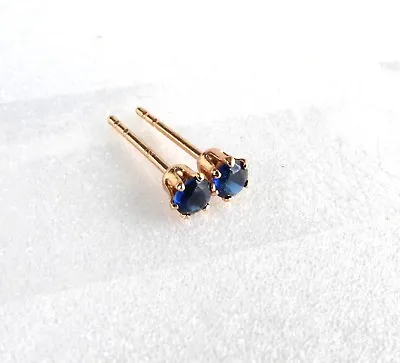Adults Kids Small Stud Earrings Cubic Zirconia 18K Yellow Gold Plated 3mm UK • £8.82