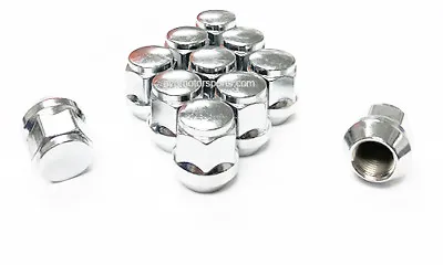 10 Short Acorn 1/2-20 Chrome Lug Nuts 1.05  Tall 3/4 Hex Ford Mustang Jeep Dodge • $14.99