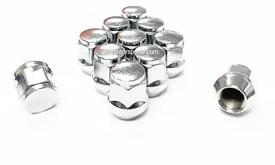 24 Short Acorn 1/2-20 Chrome Lug Nuts 1.05  Tall 3/4 Hex Ford Mustang Jeep Dodge • $22.99