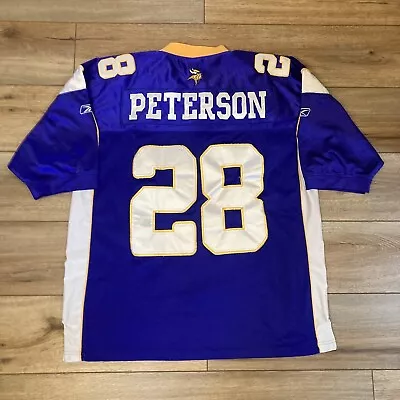 NFL Reebok On Field Adrian Peterson Minnesota Vikings Purple Jersey Sz 50 Sewn • $24.50