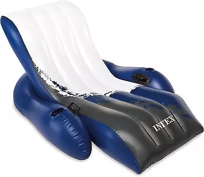 INTEX Floating Recliner Inflatable Lounge Chair With 2 Cup Holders 180x135 Cm • £32.99