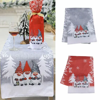 £2.98 • Buy Christmas Table Runner Cover Linen Cloth Xmas Tablecloth Family Party Decor New