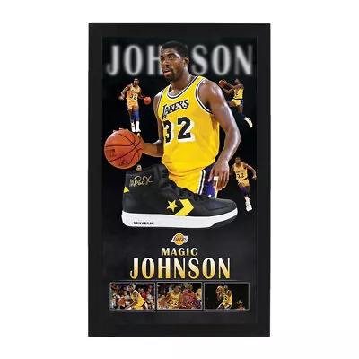 Magic Johnson Hand Signed Framed Basketball Shoe Los Angeles Lakers Kobe Nba • $1495