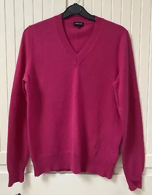 £8 • Buy Women’s Jaegar Jumper Bright Pink - Cashmere/wool Soft Mix - Size Medium 