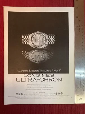 £7.69 • Buy Longlines Ultra-Chron Guaranteed Accurate Watch 1968 Print Ad - Great To Frame!