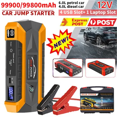 12V Portable Car Jump Starter 99900mAh Power Bank Pack Battery Charger Booster • $61.99