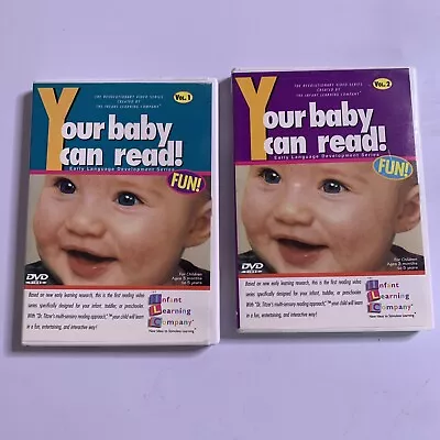 Your Baby Can Read DVD Early Language Development Series Vol 1 & 2 All Regions • £15.50