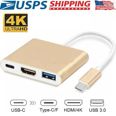 Type C USB 3.0 To HDMI AV TV Type C Charger Adapter Connector HUB For IPad Pro • $18.37