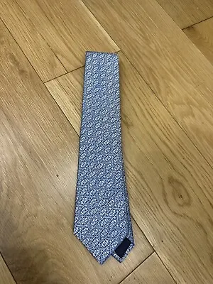Men's Charvet 8.5cm Blue Pattern Silk-Jacquard Tie NWT New RRP £170 • £150