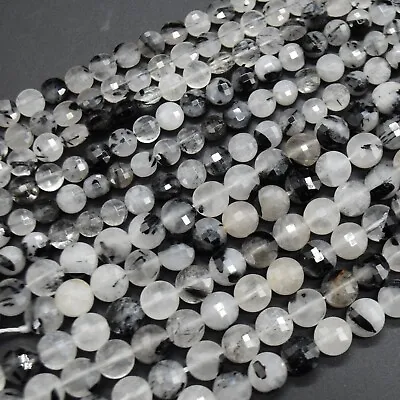 Semi-precious Gemstone FACETED Coin Disc Beads - 6mm - 15  Strand Various Stones • £26.99