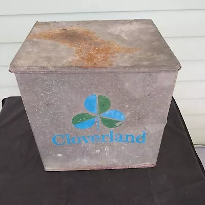 Cloverland Dairy Baltimore MD Delivery Metal Porch Milk Box With Inner Lid Panel • $60
