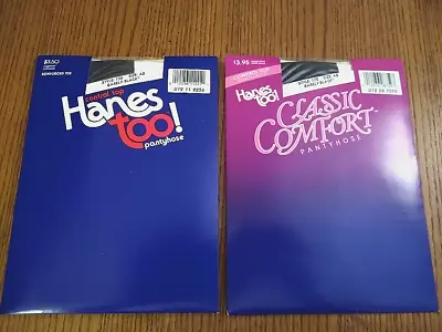 Vintage Hanes Pantyhose Lot Of 2  Size AB Barely Black • $3.99