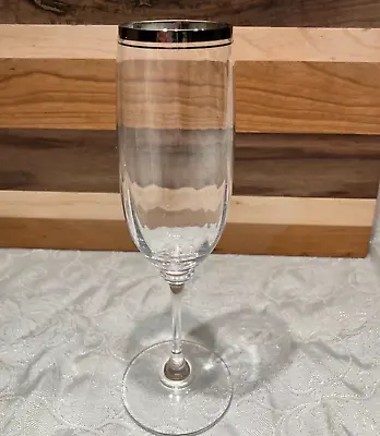 BEST DEAL! FREE SHIP! MIKASA   Stephanie Platinum  Champagne Flutes. 4 Available • $17.75