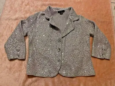 ECI New York Gray Glitter Beads Jacket Size L • $28