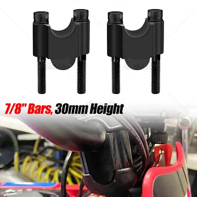 Black Handlebar Clamp Risers 7/8  Bars 30mm Height For KAWASAKI KLR650 2022-2024 • $19.99