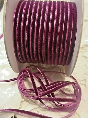 1/8  Rayon Velvet Ribbon  - Made In Japan- Magenta -dolls / Jewelry Bty • $2.25