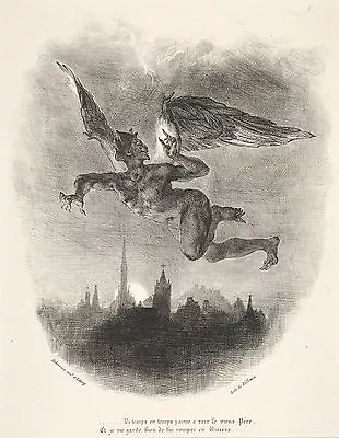 Delacroix Reproduction: Mephistopheles In The Air: Fine Art Print • $14.99